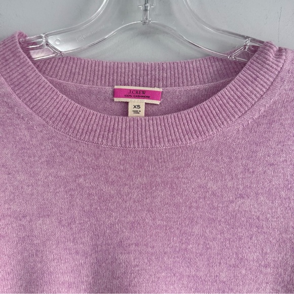 J. Crew Cashmere Classic Fit Crewneck Sweater with Embroidery Pink XS BA402 - Picture 8 of 13